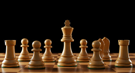 chess,  chess pieces,  chessboard, Wooden Chess Pieces on a Chessboard
