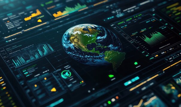 Global data visualization of environmental indicators.