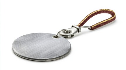 Steel access tag. Isolated on white background. Generative AI