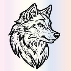 Obraz premium Wolf Coloring Pages Drawing For Kids