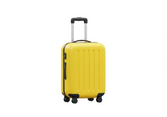Bright Yellow Carry-On Suitcase, Small Rolling Luggage for Travel;  Yellow Travel Suitcase, Wheeled Cabin Luggage Bag