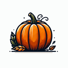 pumpkin with leaves