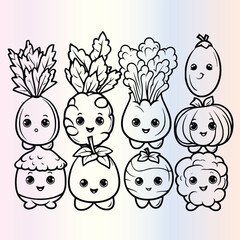Vegetables Coloring Page for Kids