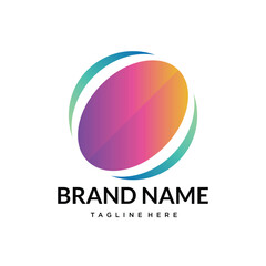 O abstract gradient colorful creative unique letter logo