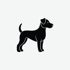 Cute Dog Puppy Silhouette Vector on White Background - Adorable Animal Graphics