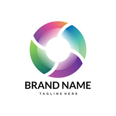 O abstract gradient colorful creative unique letter logo