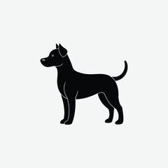 Cute Dog Puppy Silhouette Vector on White Background - Adorable Animal Graphics