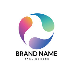 O abstract gradient colorful creative unique letter logo