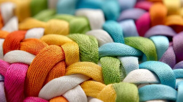 Colorful braided textile pattern, perfect for craft and design.