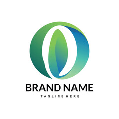 O abstract gradient letter logo