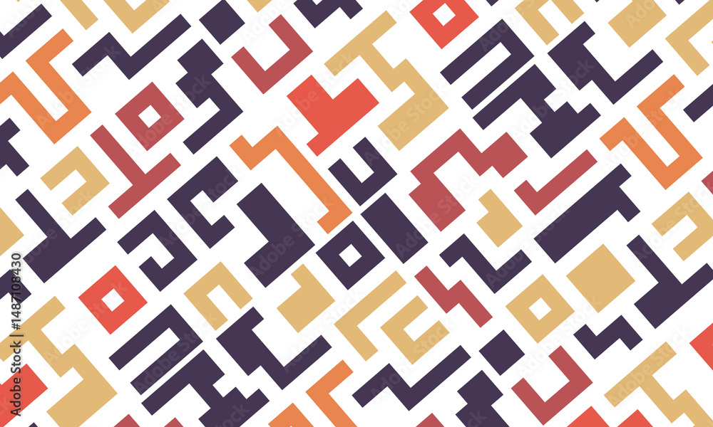 Poster background with colorful lines shapes abstract stylish mosaic flat design.