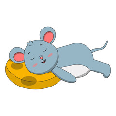 Cute Mouse Mascot Character with Cartoon Design. Vector Illustration.