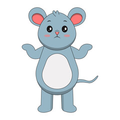 Cute Mouse Mascot Character with Cartoon Design. Vector Illustration.