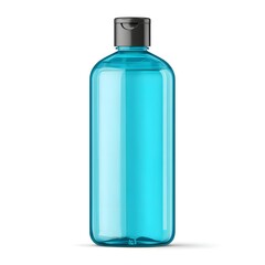 Blank Blue Plastic Bottle Isolated on White Background for Design