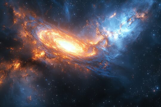 Stunning Cosmic Galaxy in Deep Space with Stars and Nebulae galaxy space universe nebula stars cosmos astronomy science 