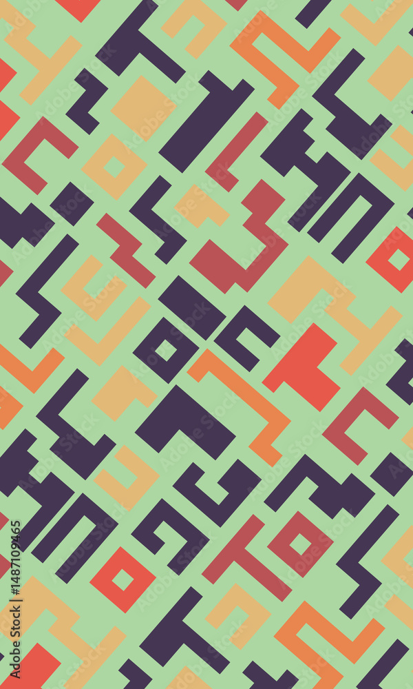 Poster background with colorful lines shapes abstract stylish mosaic flat design.