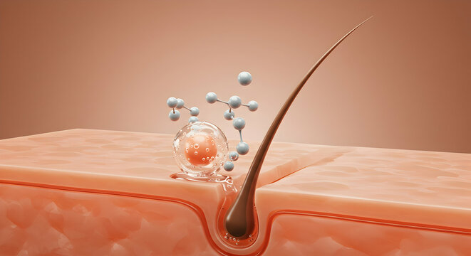 hair,  growth,  serum, Hair Growth Serum Molecules Penetrating Skin