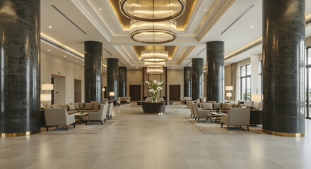 hotel lobby,  luxury hotel,  interior design, Luxurious Hotel Lobby Interior Design