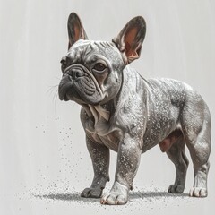 French Bulldog in stippling technique