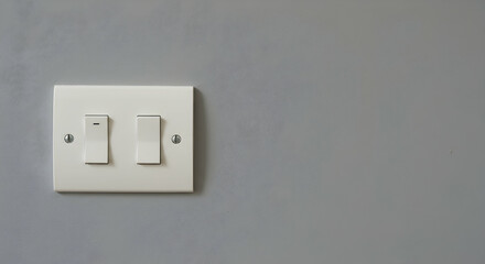 light switch,  double switch,  wall switch, Double Light Switch on Gray Wall