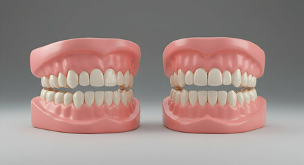 Fototapeta premium teeth, dental model, jaw, Dental Model Upper and Lower Jaws with Teeth