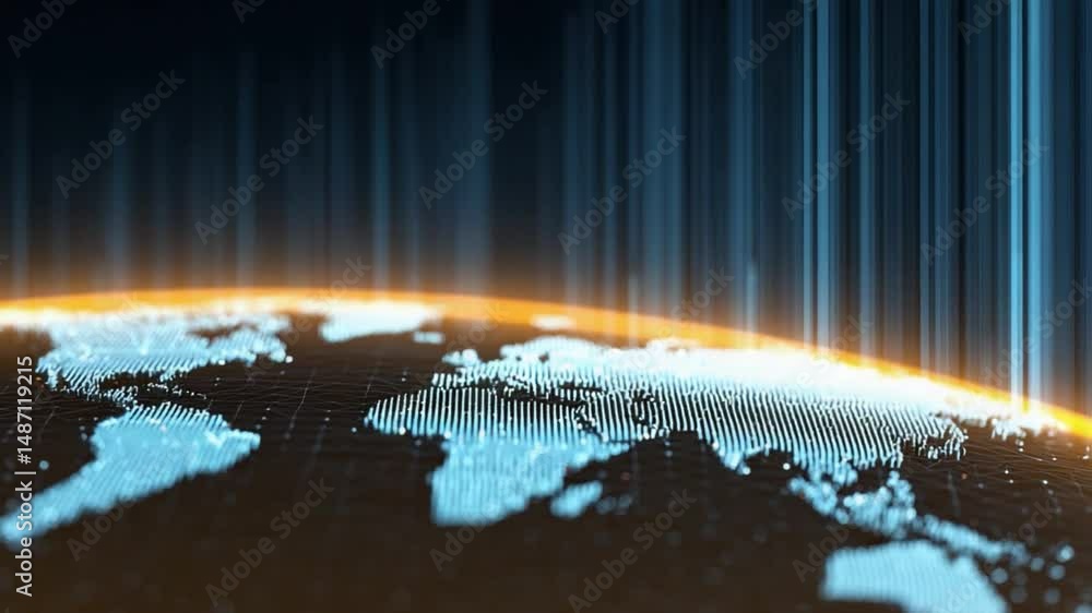 Poster global connections: a digital depiction of the globe, with an emphasis on interconnectedness and the