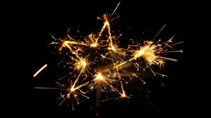 Fototapeta premium Star-shaped Fireworks: Bright star-shaped fireworks, symbolizing success and achievement. 