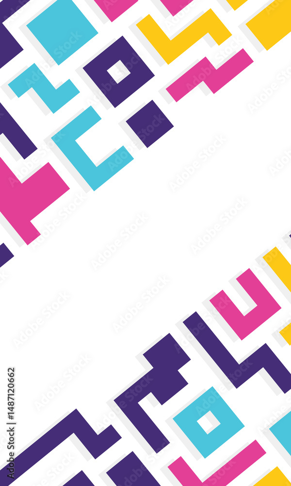 Poster background with colorful lines shapes abstract stylish mosaic flat design.