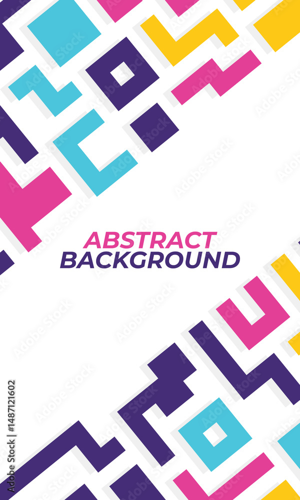 Poster background with colorful lines shapes abstract stylish mosaic flat design.