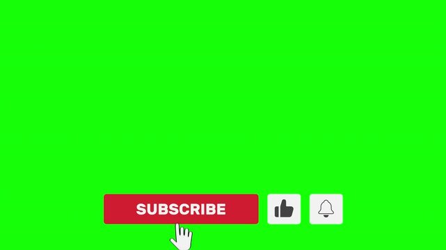 Subscribe Animation with like, notification and thanks on Green Screen