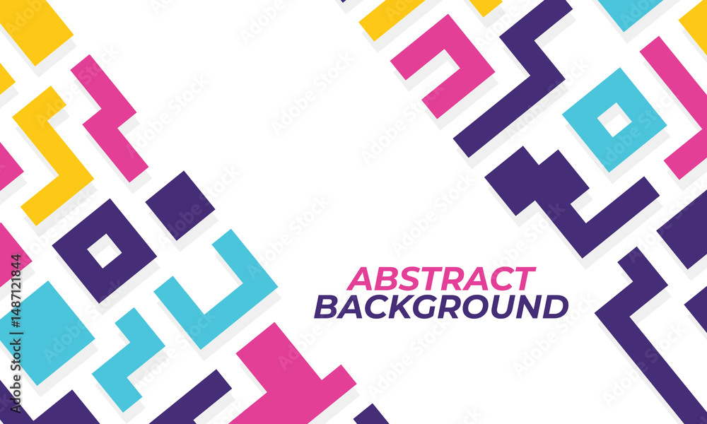 Poster background with colorful lines shapes abstract stylish mosaic flat design.
