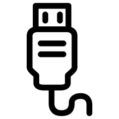 Computer Hardware Line Icon Set Device, Technology, PC Components, Server, and Electronics icon
