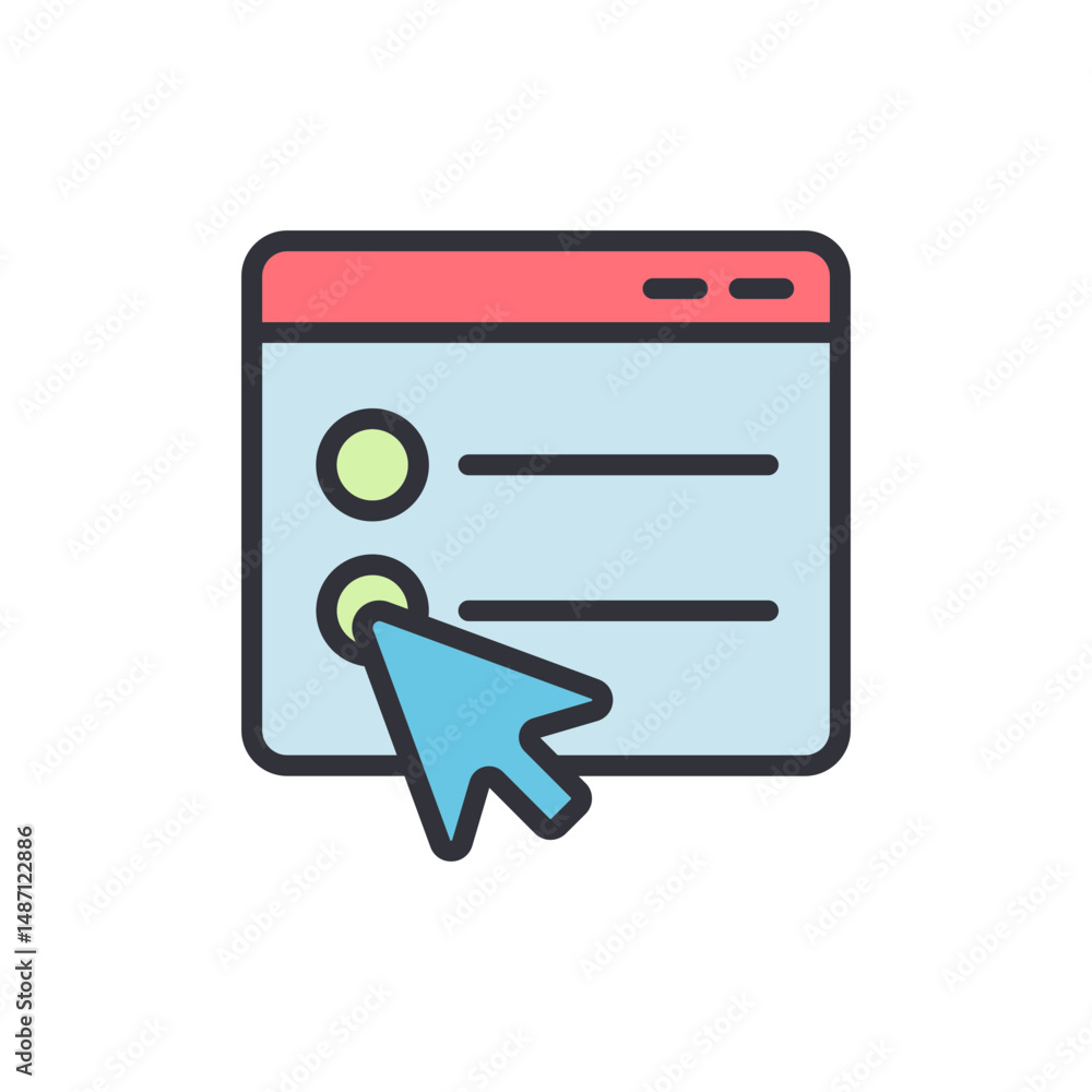 Poster form selection process illustration on website interface element design