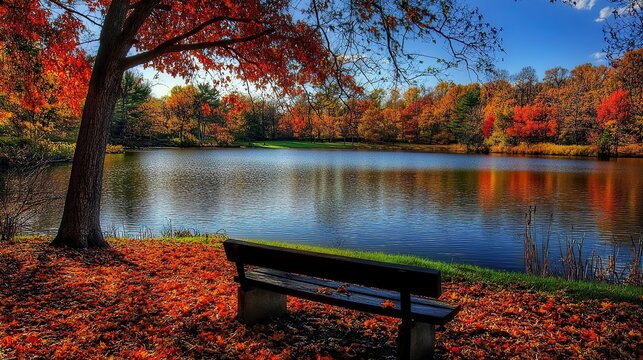 bench in autumn park
