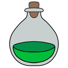 green bottle with label