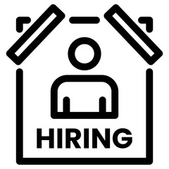 Hiring Process Line Icons. Recruitment, Job Application, Interview, CV Review, Onboarding and HR Vector Symbols