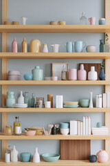 Minimalist Decor on Wooden Shelves