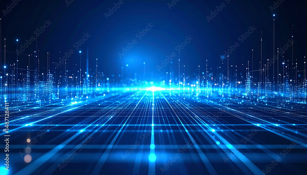 Aufkleber digital highway: a vibrant, futuristic digital pathway glows with energy, offering a dynamic represe