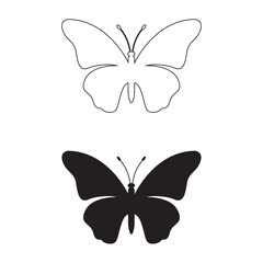 Black Butterfly Silhouette Vector | Insect Clipart Isolated Design
