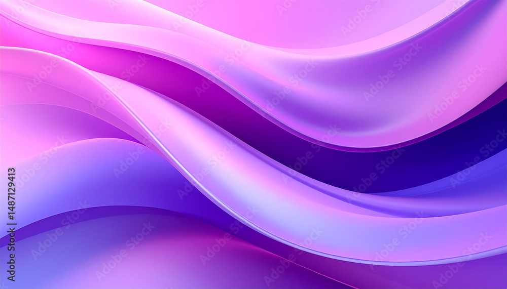 Poster abstract serenity in waves: a visual symphony of flowing curves and soft gradients, showcasing a mes