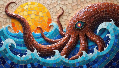 Obraz premium Octopus mosaic artwork