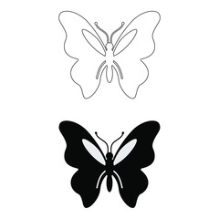Black Butterfly Silhouette Vector | Insect Clipart Isolated Design