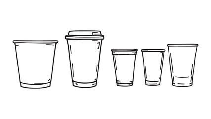 Plastic Cup line art illustration showcasing simple everyday object design