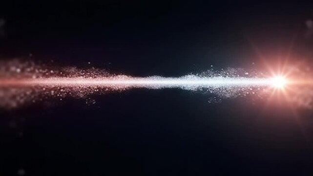 Futuristic video animation with particle stripe object and blinking light. Fantastic video animation with moving particle object