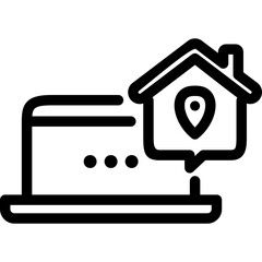 Remote Work Line Icons . Freelancer Work from Home, Video Call, Online Meeting, Teleconference Vector Set