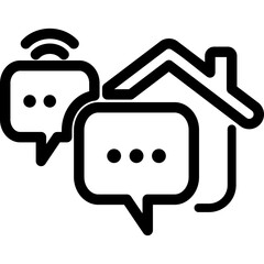 Remote Work Line Icons . Freelancer Work from Home, Video Call, Online Meeting, Teleconference Vector Set