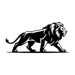 Lion Silhouette in African Savanna Landscape