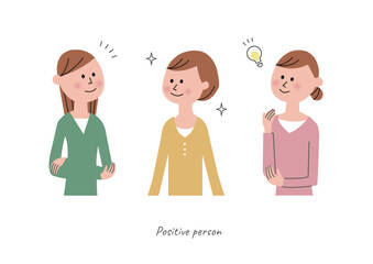 Naklejka premium ポジティブな表情の女性の上半身セット