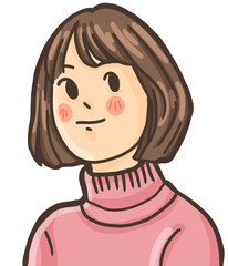 bob hair girl cartoon 