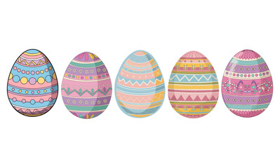 set of easter eggs vector